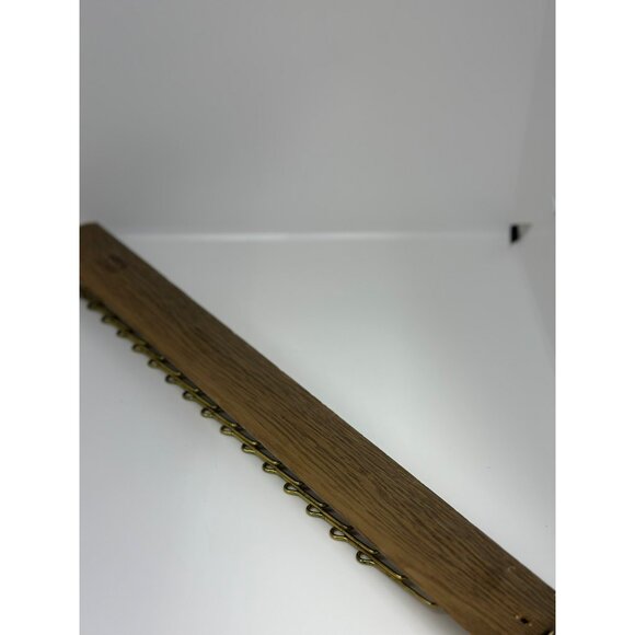 Vintage Mid-Century Walnut & Brass Tie Rack Hanger – 18.5" Organizer - Picture 5 of 7